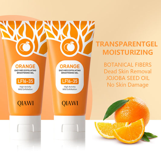 Orange Enzymes Exfoliating Gel for Face & Body – Deep Cleansing, Moisturizing Facial & Body Scrub, Gentle Exfoliator for All Skin Types