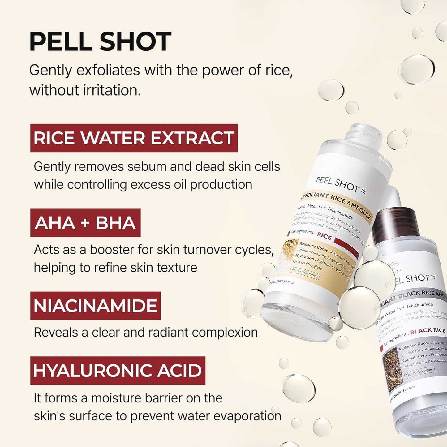 Peel Shot Glow Rice Ampoule Duo – White + Black Rice Scrub Set